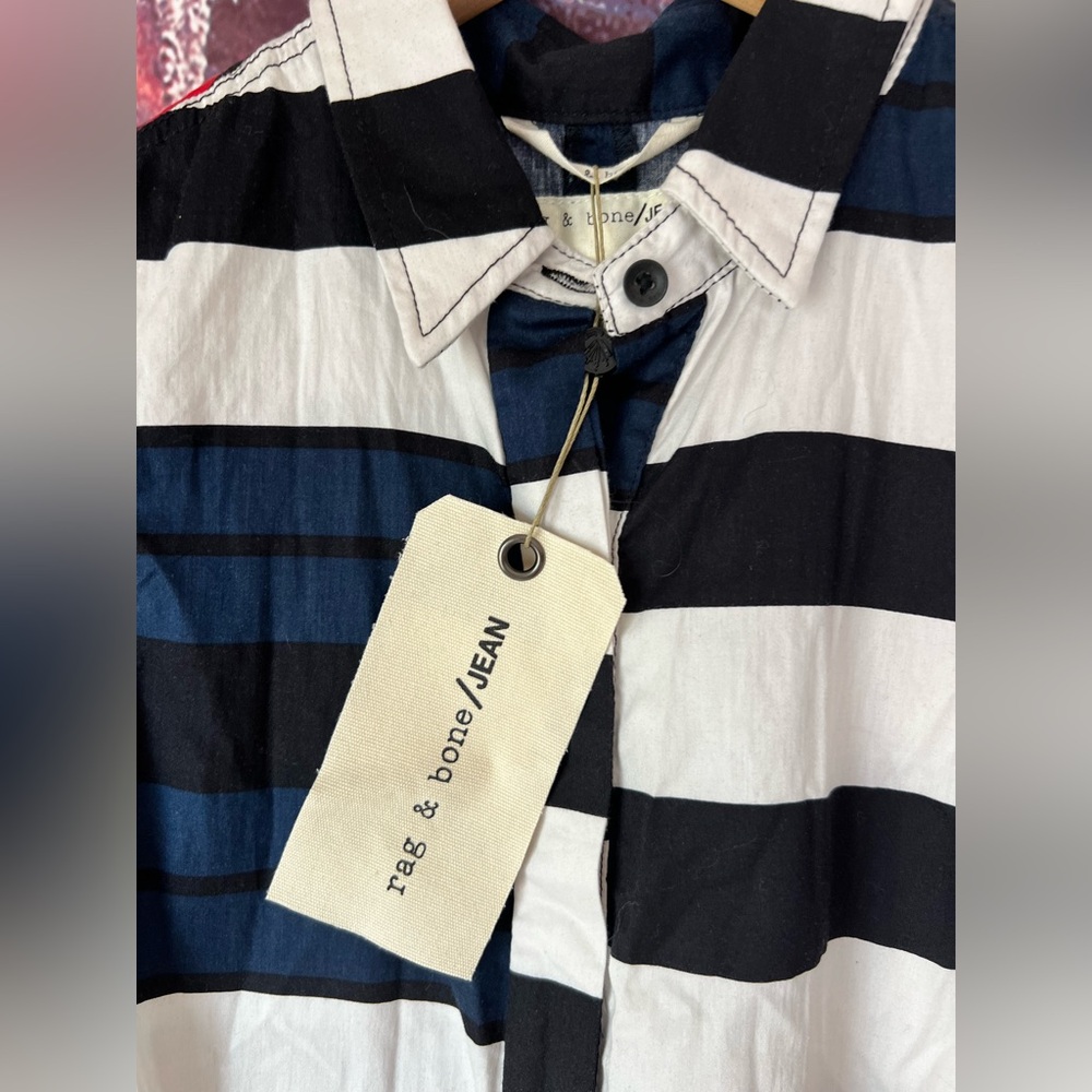 Rag & Bone Jean Sleeveless Striped Button Down Top NWT - Picture 4 of 6